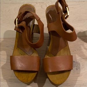 Charles David Tan leather Wedges